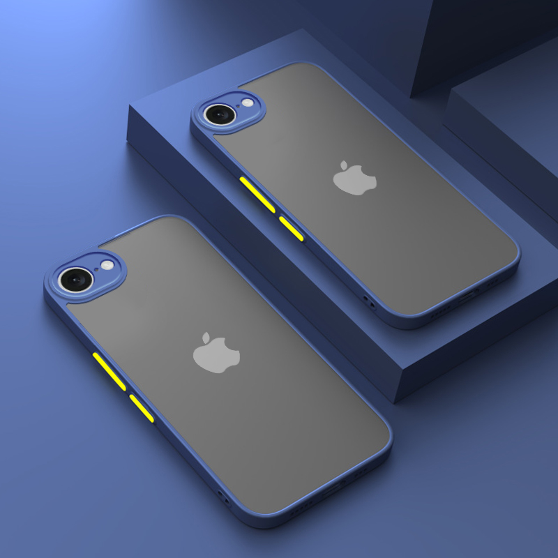 Para iPhone 16E funda SE4 2025 armadura de PC dura mate de lujo bloqueo de Color a prueba de golpes Fundas protectoras de cámara para iPhone 16e cubierta: Castaño