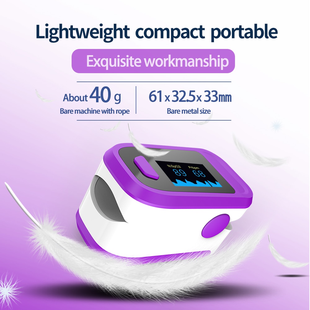 Oxymètre de doigt Portable pulsoximètre du bout des doigts oxymètre de pouls moniteur de fréquence cardiaque de pouls de pression artérielle sans batterie