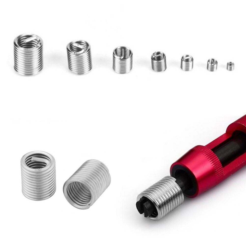 116PCS M3-M12 Self Tapping Thread Slotted Inserts Set Thread Repair Tools set Thread Inserts kit Jacket Combination Threads