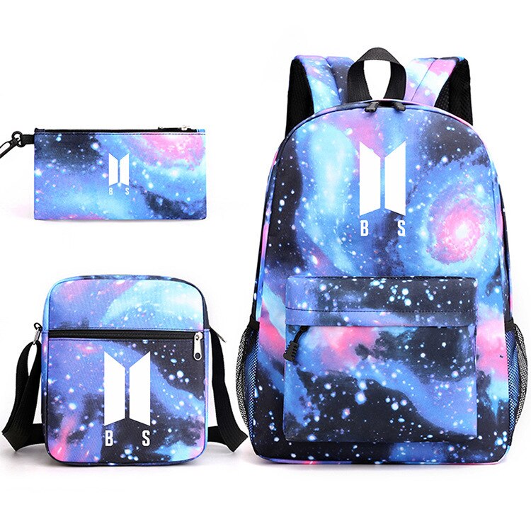 Starry Sky Pattern Schoolbag Pencil Case Shoulder Bag Set Large Capacity Backpack JIN SUGA J HOPE JIMIN V JUNGKOOK Travel Bag: 03