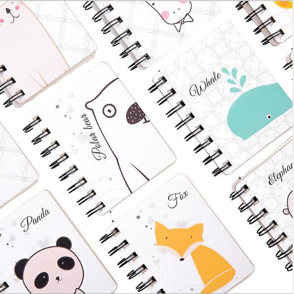 1 Piece Kawaii Animal Pocket Coil Blank Spiral Journal Notebook Dairy Memo Small Sketch Book To Do It Study Planner