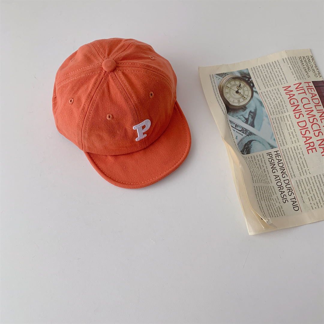 2022 dziecko czapka z daszkiem dla dziewczynek chłopiec czapki lato ochrony przeciwsłonecznej czapka dla niemowląt dorywczo biodro chmiel stałe P lista czapki dla dzieci dla 0-2 Y: pomarańczowy