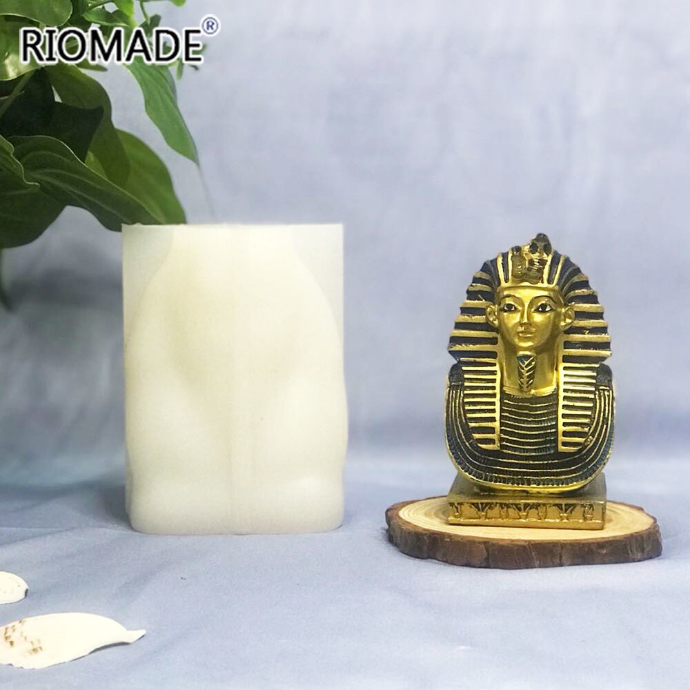 Molde de silicona para velas del faraón egipcio, utensilios para hornear de Chocolate, fabricación hecha a mano, moldes de resina de yeso