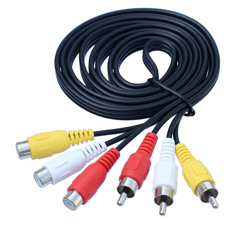 3RCA auf 3 RCA-Kabel, Audio-Video-AV-Stecker auf Buchse, Verlängerungskabel, 1,5 m, 3 m, 5 m
