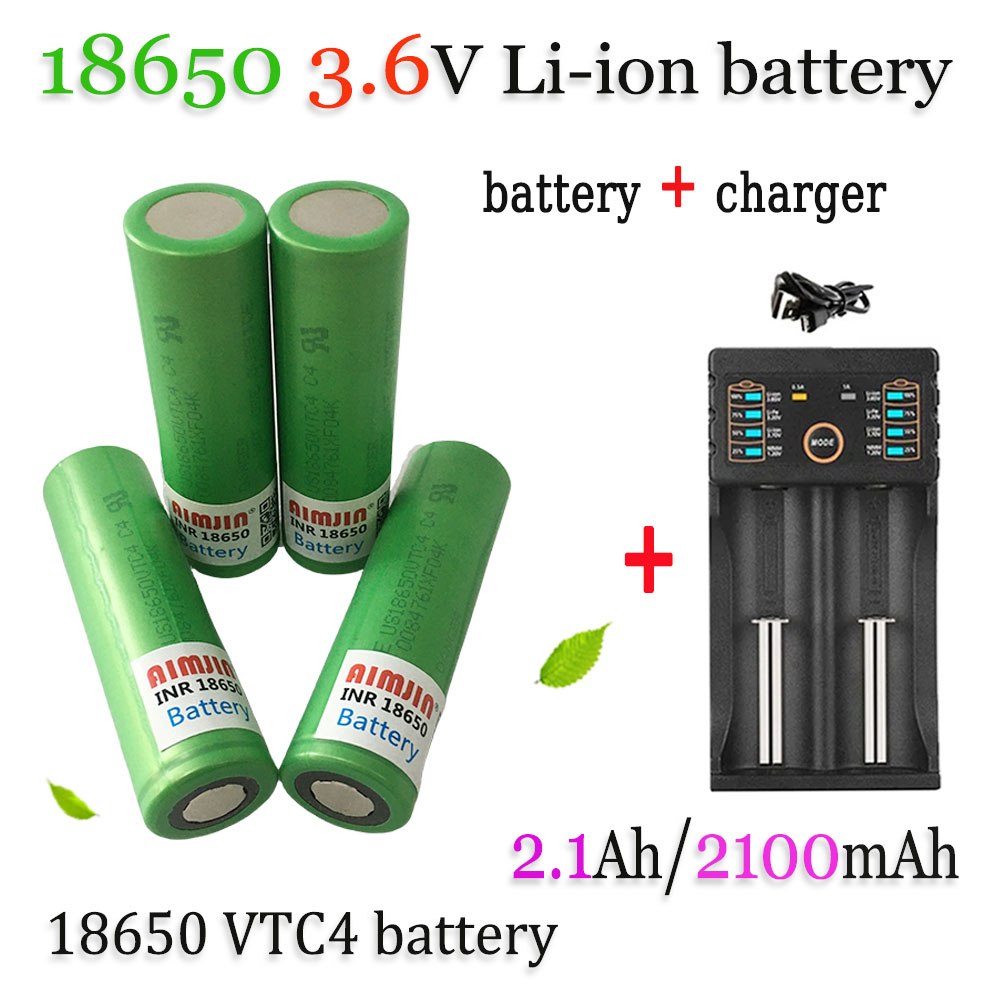 Original 3.6V 2100mAh 18650 Battery For Us 18650 VTC4 30A Toys Tools Flashlight Battery