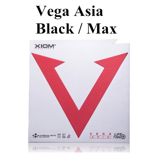 XIOM RED VEGA ASIA-espinillas para Tenis De mesa, Tenis De goma, esponja De Ping Pong: Black MAX