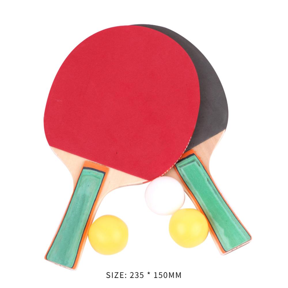1 Pair Table Tennis Racket Ping Pong Paddle Bat with 3 Training Balls Set for Beginner Kids Adults Students Exercise