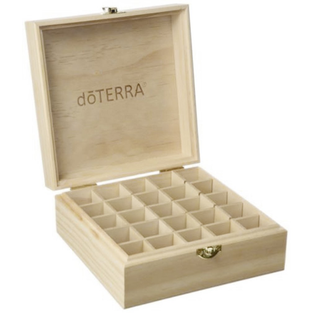 25 Slots Houten Opbergdoos 1Pcs Carry Organizer Etherische Olie Flessen Aromatherapie Container Opbergdoos Geval: 25 Slots