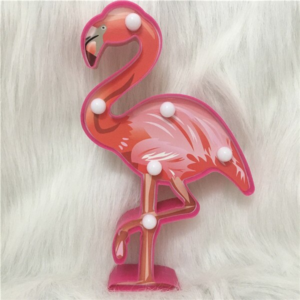 Total sød dyrestil batteri natlampe 3d alpaca enhjørning flamingo boligindretning bordlampe sengelampe belysning børn led lys