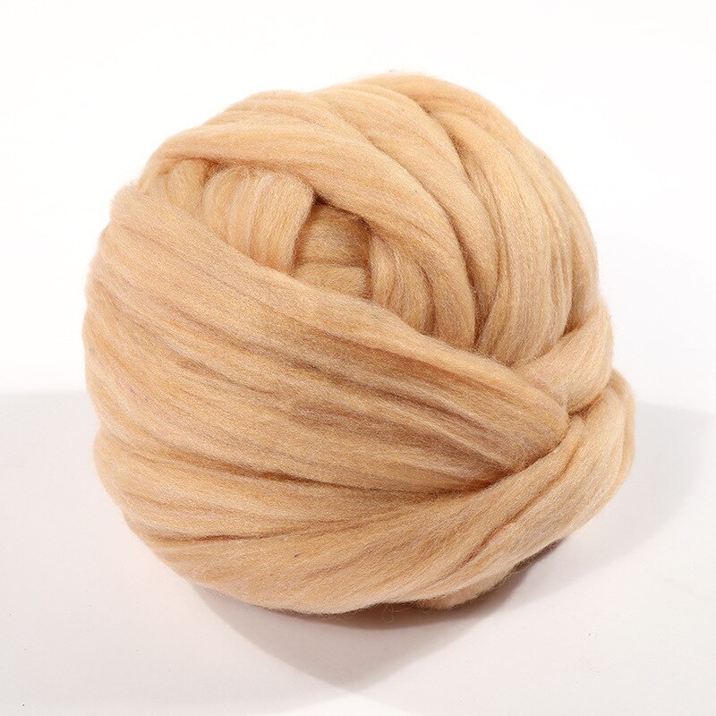 250g super tyk naturlig merinould chunky garn filt uld roving garn til spinding hånd strikning spin garn vinter varmt: 07 khaki