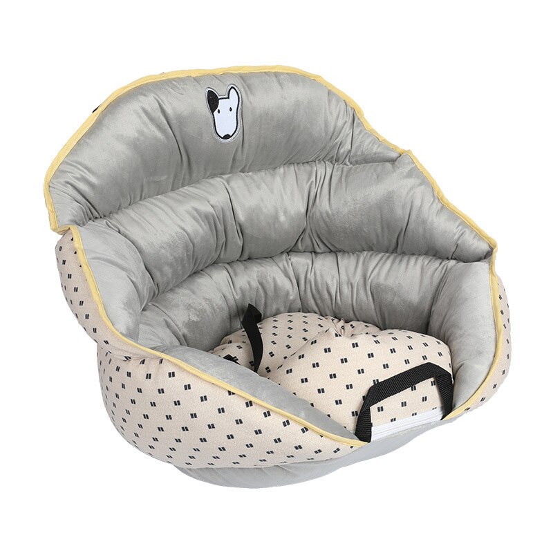 Dog Seat Bed 2 In 1 Hondenhok Hond Car Booster Seat Met Veiligheid Gesp Honden Pad Outdoor Reizen Mand tas Drive Auto Kennel: B-Dot