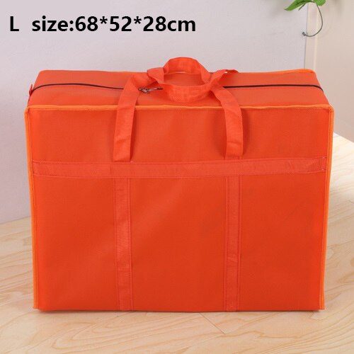 Oversized woven bag moving bag Oxford cloth luggage packing bag waterproof storage snakeskin bag thick non-woven bag: Orange L