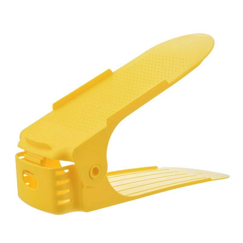 Home Use Shoe Organizer Modern Double Cleaning Storage Shoe Rack Living Room Convenient Shoebox Shoes Organizer Stand Shelf: adjustable-yellow