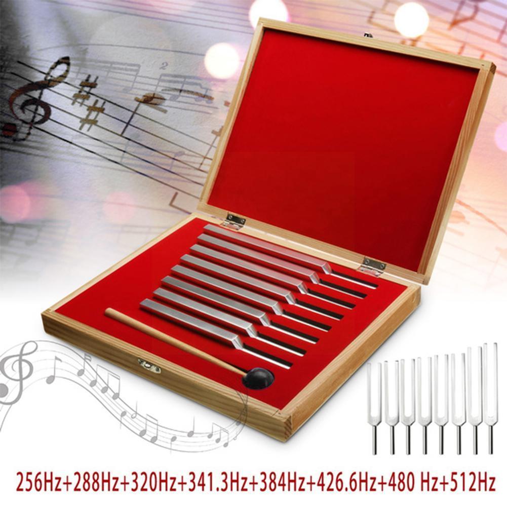 1 Set 8 Tuning Fork Set 256-512hz Steel Teaching Tuning Musical Fork Guitar Tuning Fork Instrument Tuner Set Tunning Violin Z0q3