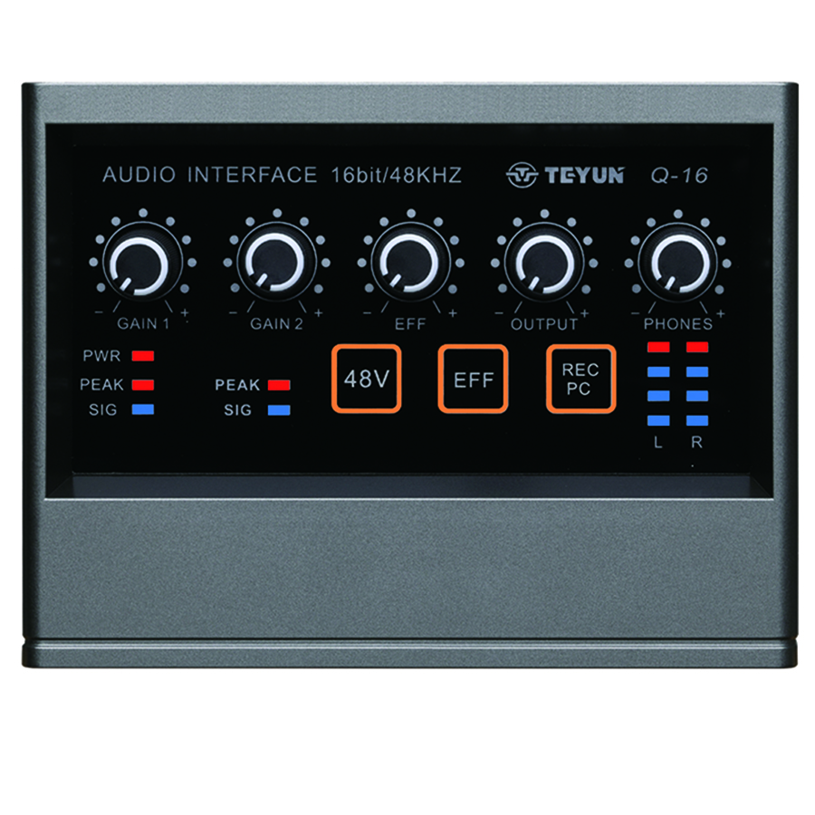 TEYUN Q-16 Sound Mixer Audio Card Channel Monitoring Electric Guitar Live Recording For Studio Interface Singing DJ