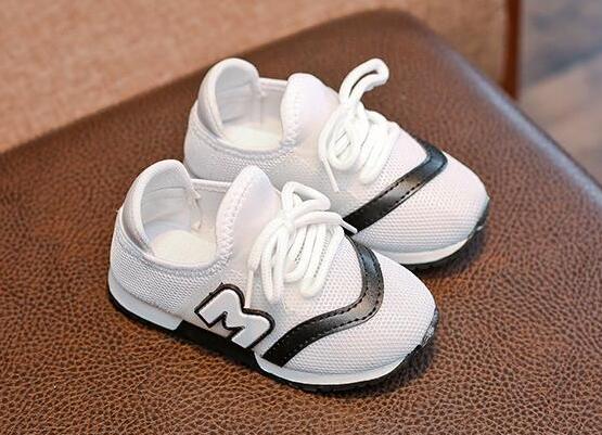 Children Sports Shoes AI LIANG Spring Boys Girls Breathable Sneakers Sneake Comfortable Kids Flats Shoes: Ivory / 8