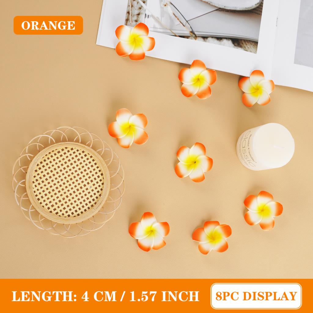 10 pz Plumeria hawaiano PE schiuma frangipane fiore artificiale copricapo fiori uovo fiori per decorazioni di nozze forniture per feste: XS / nero