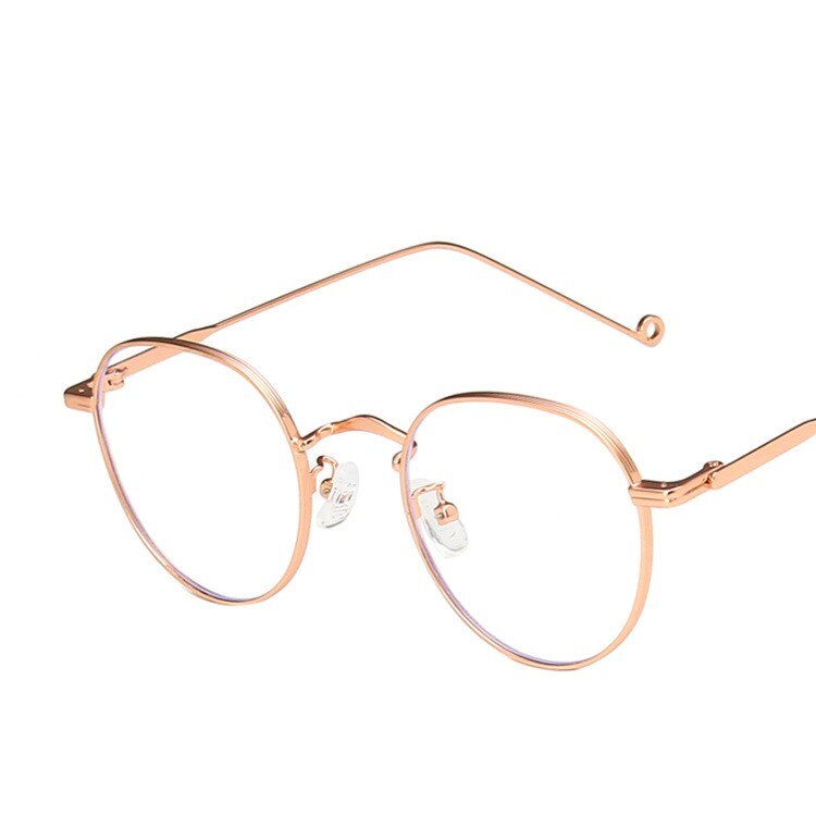 Anti-Blue Light Women Optical Myopia Eyeglasses Classic Vintage Rounds Metal Glasses Frame Men Computer Eye Glasses