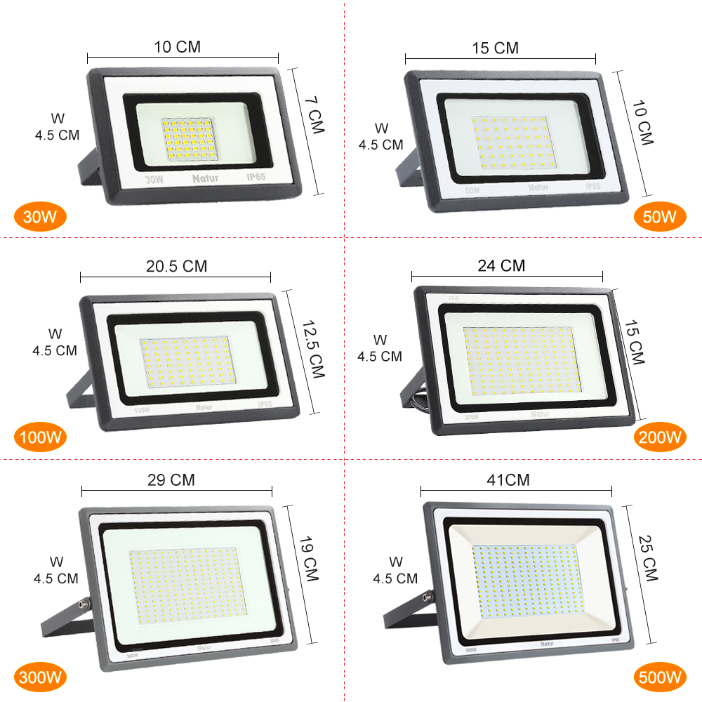 thumbnail image 2 of LED Flood Light Outdoor 500W/300W/200W/150W/100W/50W/30W – IP67 Waterproof, 2835 SMD, 110V 2 of 3