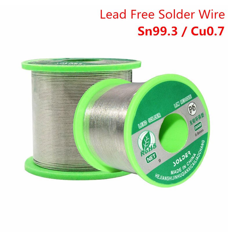 250g 500g 0,5/0,6/0,8/1,0/1,2/2,0mm Sn99.3 Cu0.7 Leed-Alambre de soldadura rollo sin plomo colofonia Core flujo herramienta de soldadura