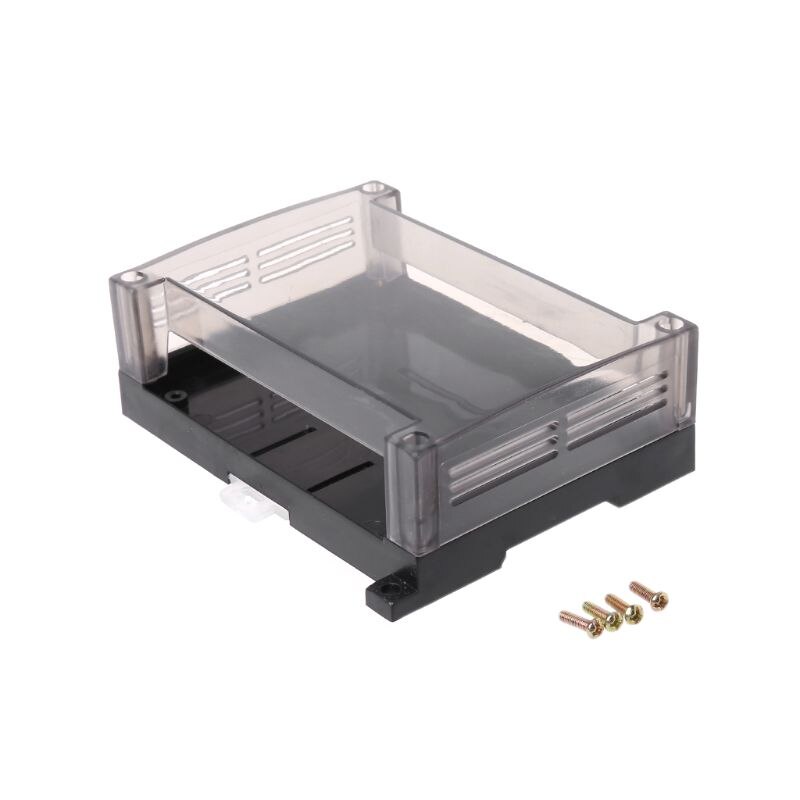 Läpinäkyvä muovinen plc teollisuusohjausrasia paneeli plc kotelo kotelo tee itse pcb-kuori  l69a