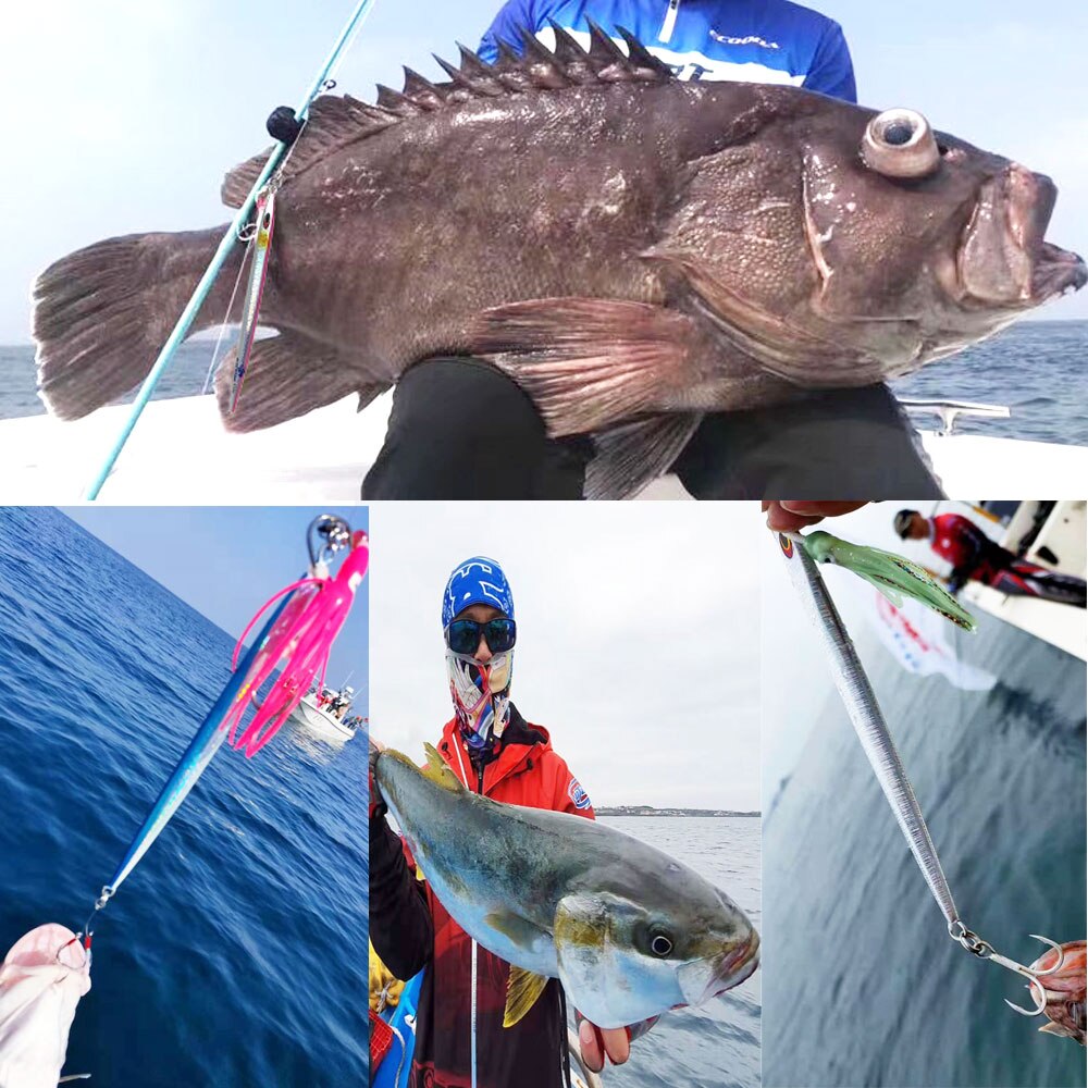 Lika snabba jiggar locka vertikal sportfiskare sjunkande glöd metalljigg 150 g 200 g 250 g 300g hastighet fallande jigging metallfiske locka vertikalt bete