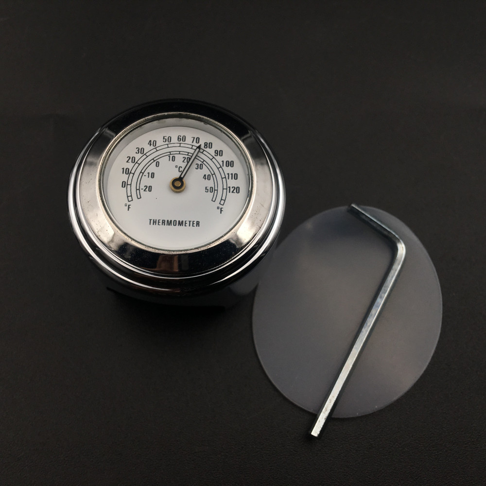 Motorcycle Motorbike Handlebar Mount Round Clock/Thermometer Universal: 4