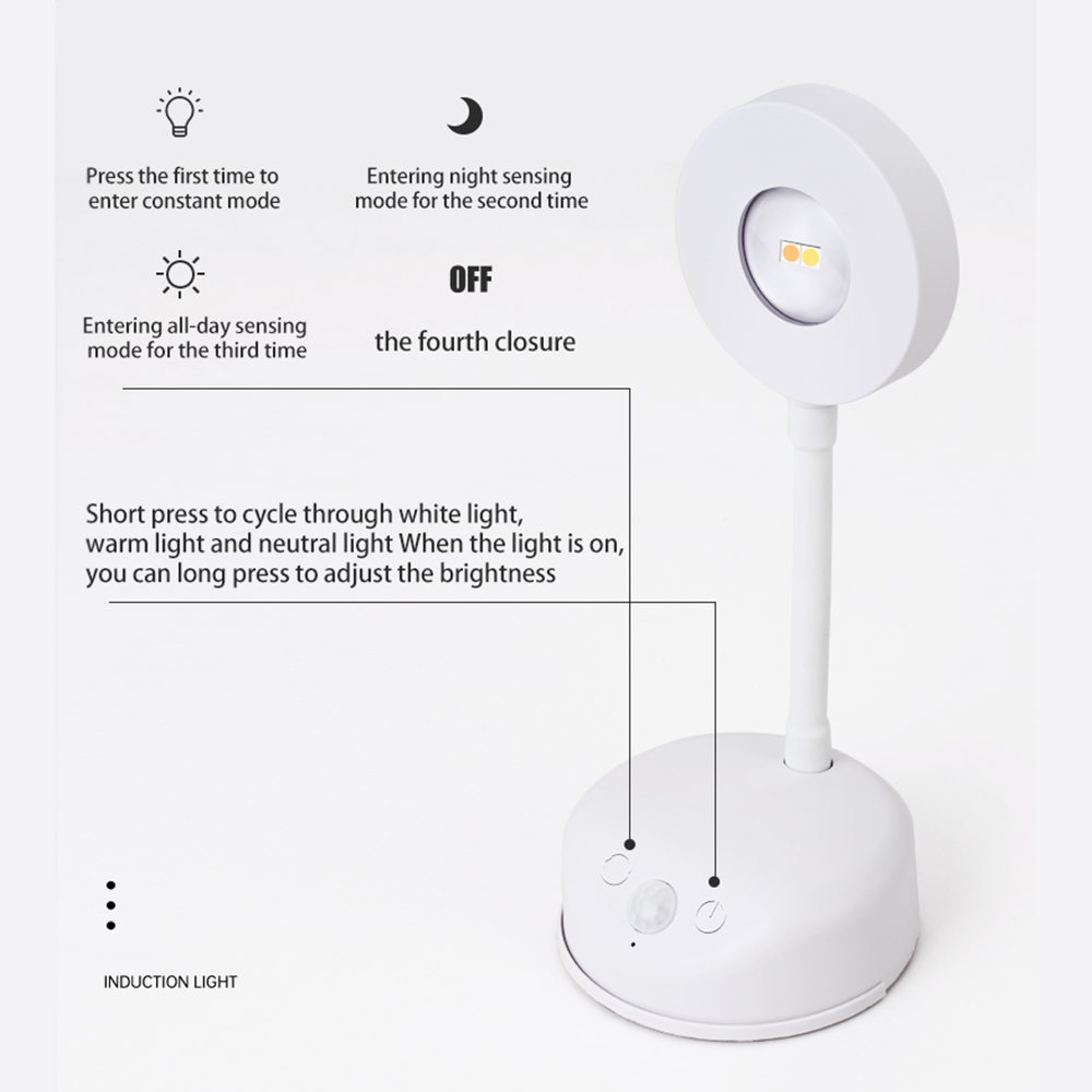 Holofotes usb recarregável inteligente sensor humano sem fio luz de parede regulável led holofote para iluminar pinturas fotos