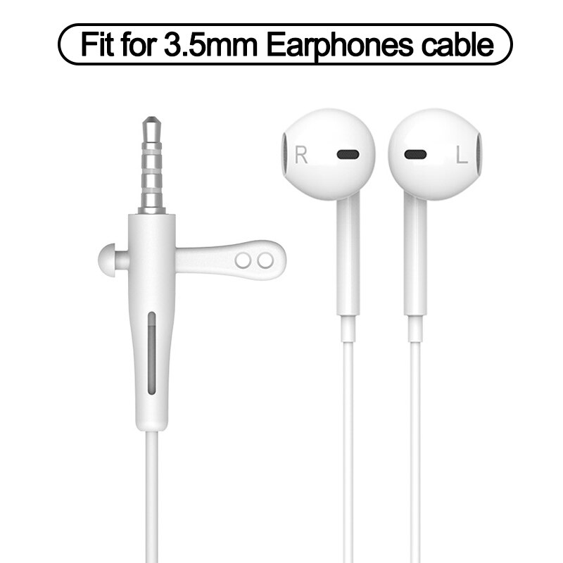 Kabel ładujący Protector do słuchawek iPhone uchwyt do kabli danych opaski do kabli winder Clip ładowarka przewód do zarządzania kablami organizer: 3.5 Earphone-White