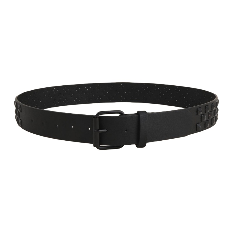 Vitt bälte med spänne, hiphop-punk, trendigt all-match-bälte för kvinnor, accessoarer för  y2k flickor, rosa pu-midjeband: Svart