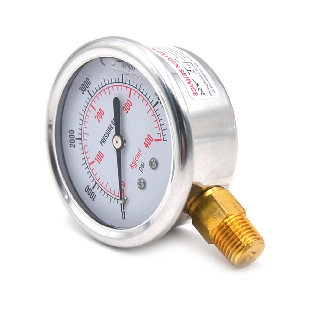 Oil Pressure Gauge 0-5000psi American Gauge Thread Hydraulic Liquid Filling Pressure Gauge Metallurgy Power Petroleum