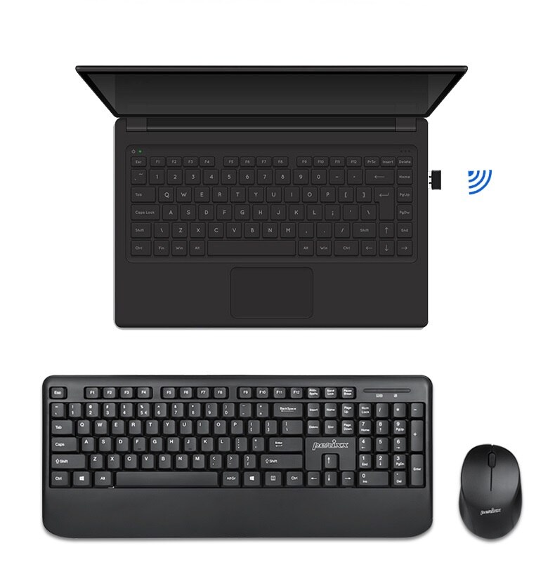 Perixx PERIDUO-714 Ergonomic Full Size 2.4Ghz Desktop,Notebook Wireless Keyboard and Mouse Set For Home and Office Use