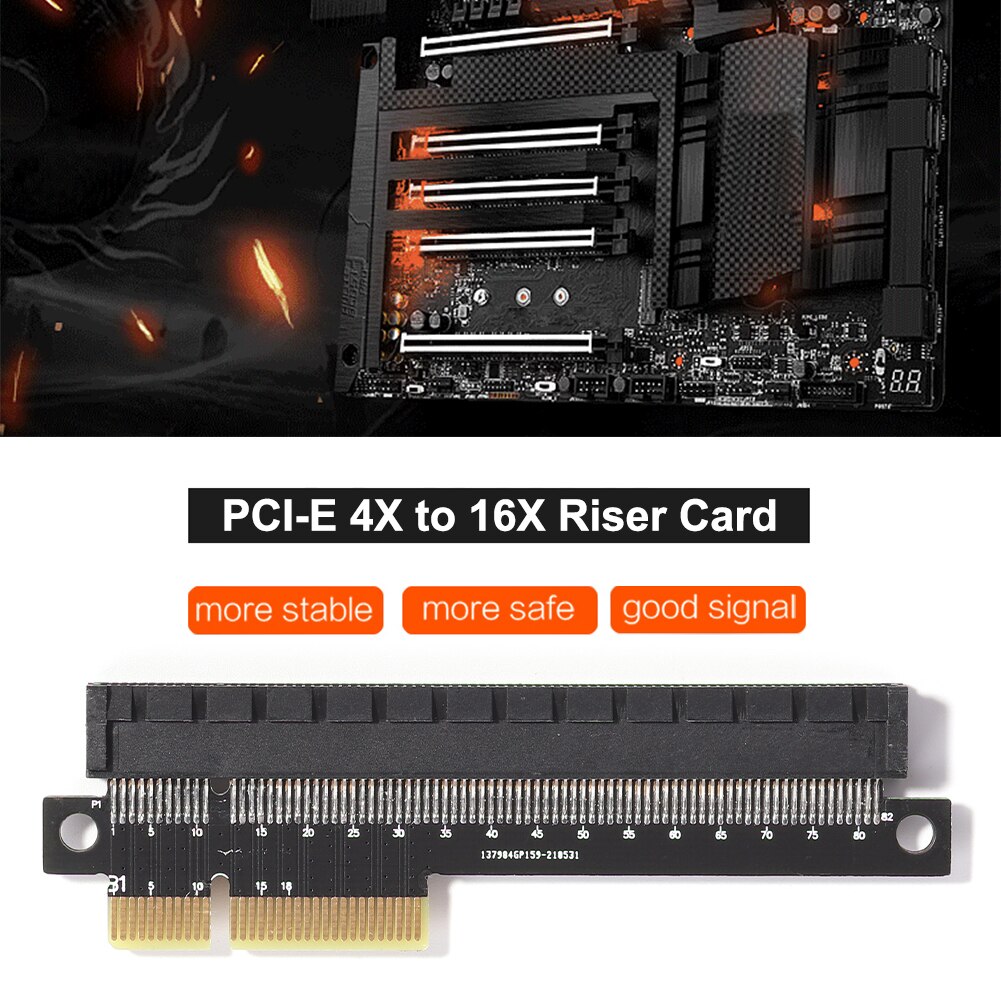 Desktop PCI-E 4X to 16X Adapter Card PCI-E 4X Male to Female Port Converter for Miner Mining Expansion Card Desktop Riser