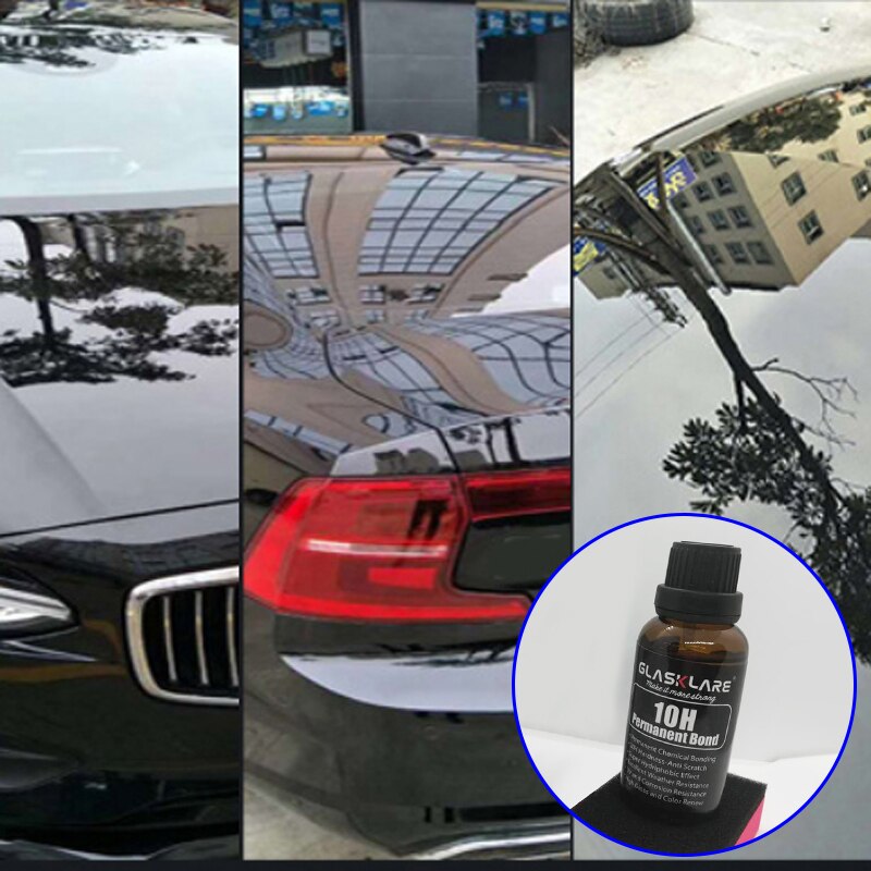 1 sæt 10h 30ml bil nano flydende keramisk belægning anti ridse glas anti-tåge agent kit tilbehør dele til biler polering