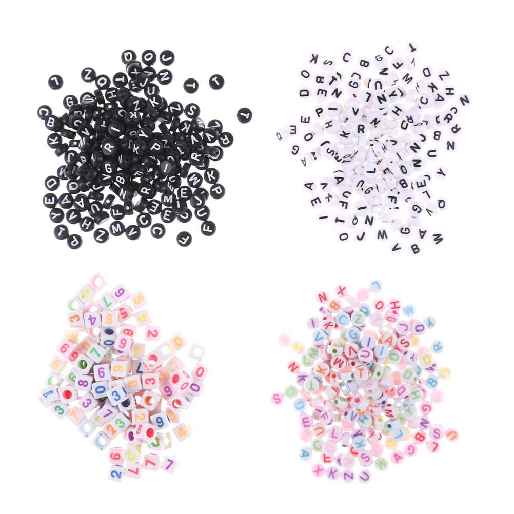 100pcs Alphabet Beads Acrylic Bead Letters DIY Letter Beads For Kids Educational Equipment