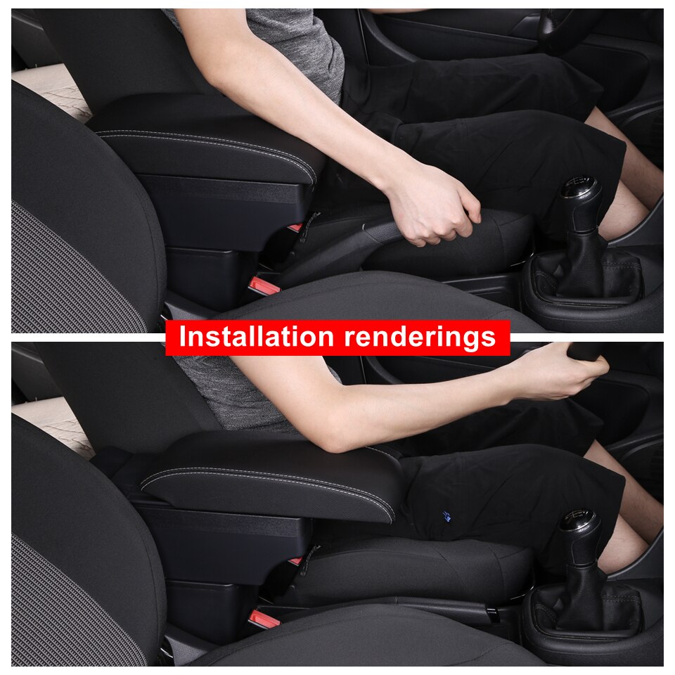 Til volkswagen polo til vw polo  mk5 6r vento bil armlæn boks center opbevaringsboks styling dekoration tilbehør usb