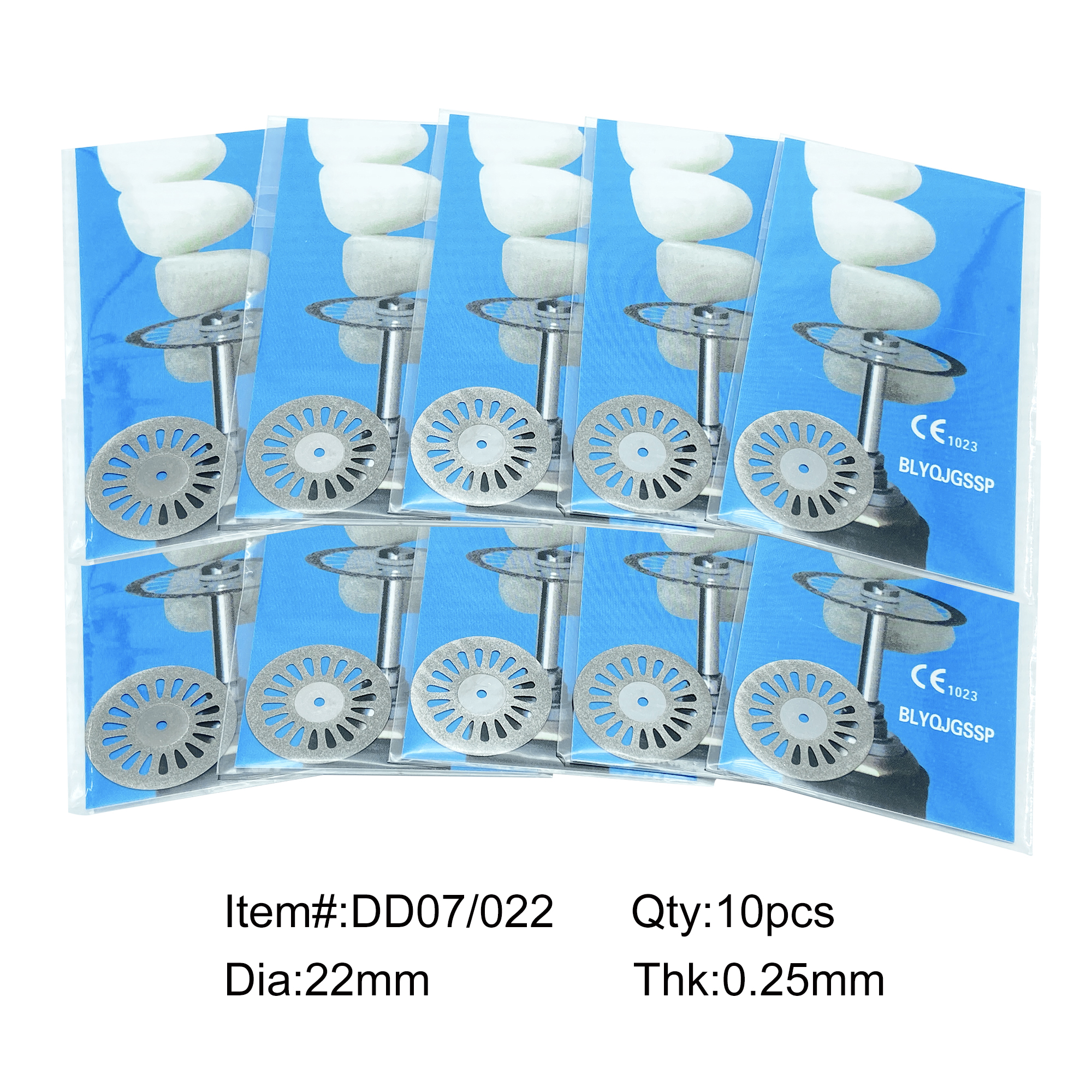 Discos de diamante para pulir laboratorio Dental WellCK, disco de recubrimiento de doble cara de 0,25mm, herramienta de corte rotativa para dentista, 10 Uds.: Rojo claro