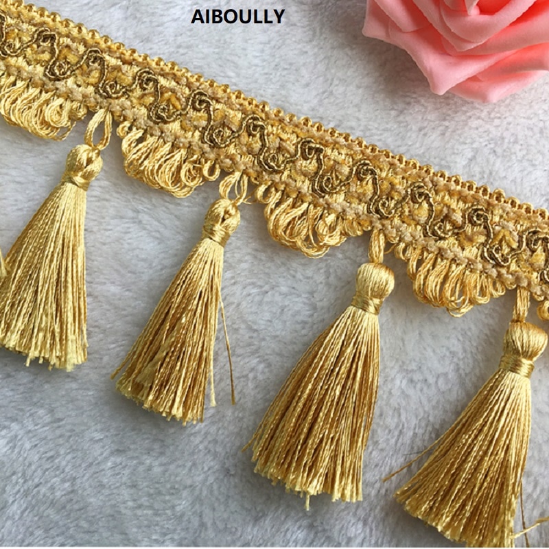 Aiboully 1m europese gordijnkant decoratieve accessoires hangende kralen kwast high-end woondecoratie gordijnaccessoires
