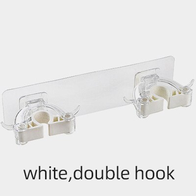 Aan de muur gemonteerde dweilorganizer houder borstel bezemhanger opbergrek keukengereedschap muur huishoudaccessoire hangende pijphaken 1pc: W-dubbele haak