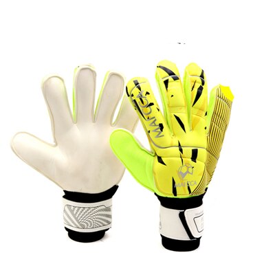 Guantes de látex gruesos profesionales para adultos, Manoplas de portero de fútbol, protectores de dedos, Manoplas de portero de fútbol, novedad: yellow / Size 10
