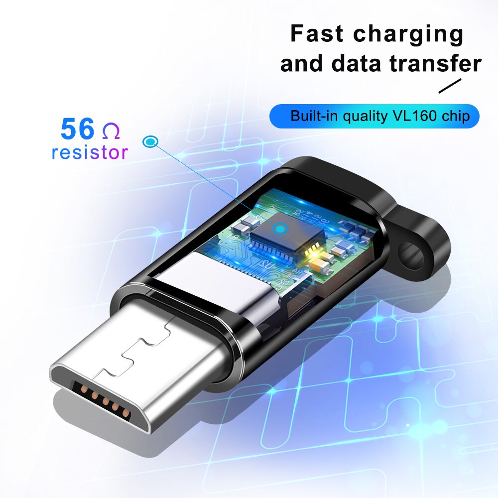 Micro USB Adapter Kabel Micro USB male naar Type-C vrouwelijke Converter USB OTG Data Adapter voor Huawei Mate20 X Pro P20 Samsung S9 S8