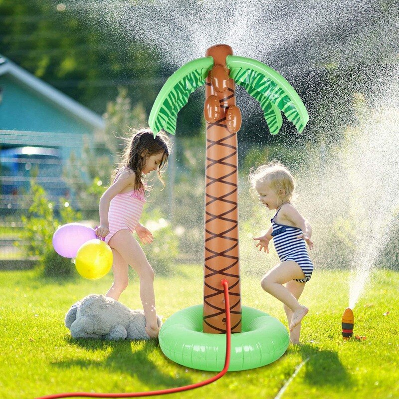 61 Inch Inflatable Tree Sprinkler Water Play Sprinkler Summer Spray Water Toy Backyard Water Toys for Outdoor Party