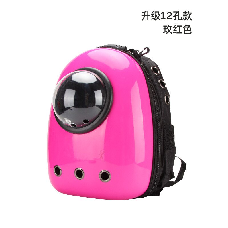 Cat Bag Pet Bag Cat Backpack Out Bag Transparent Space Capsule Suitcase Carrying Backpack Dog Bag Pet Backpack: Burgundy