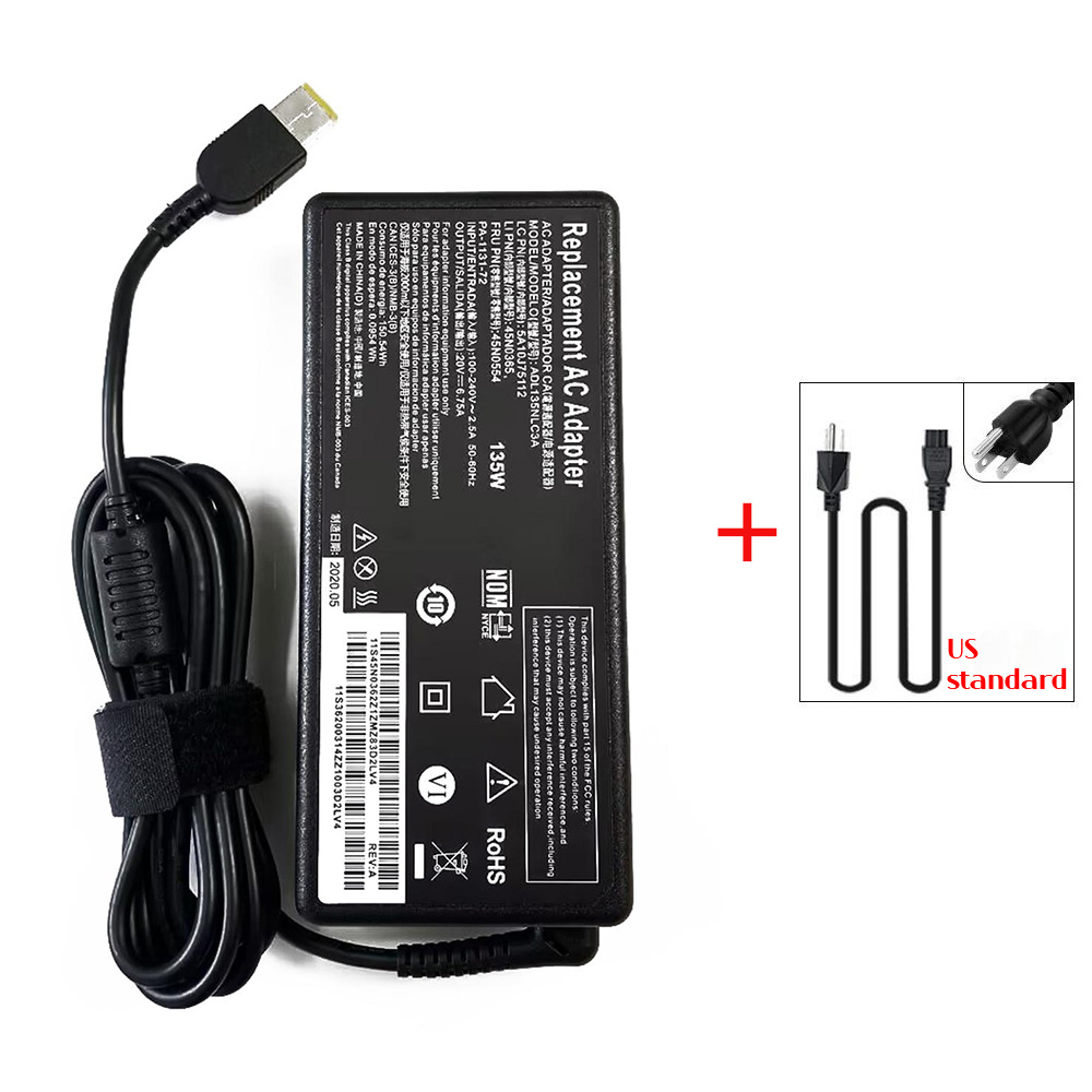 20V 6.75A 135W Laptop Ac Adapter Charger for Lenovo Legion Y520 Y520-15IKB Y520-15IKBN Y520-15IKBA Y530 Y530-15ICH Y7000P: WHITE