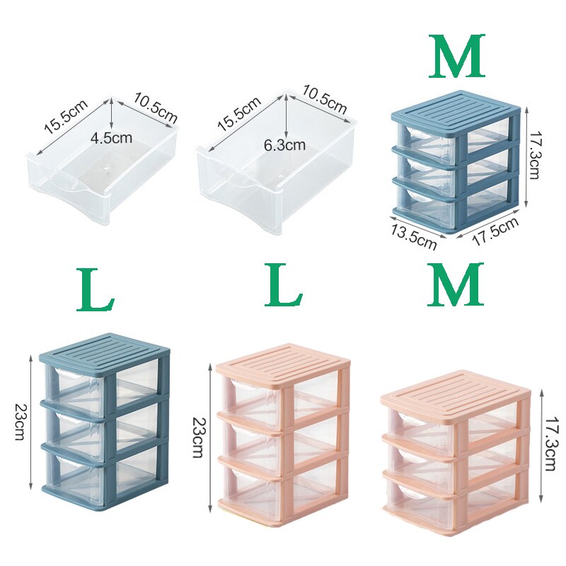 3 Layers Drawer Storage Box Desktop Cosmetic Storage Case Transparent Dustproof Jewelry Makeup Holder Home Office Organizer