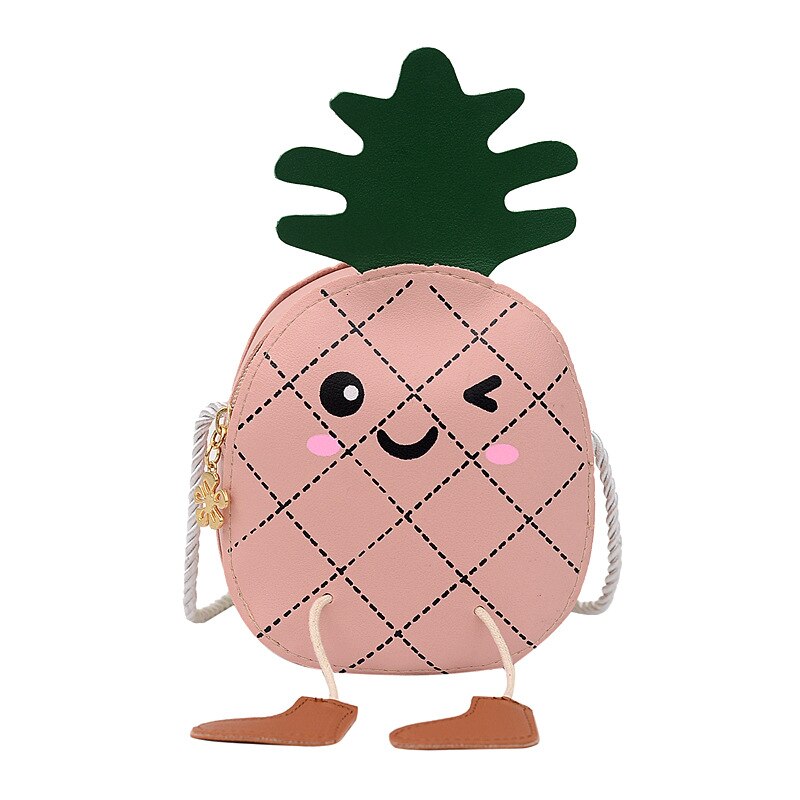 Cute Children's Shoulder Bag Pineapple Shape Crossbody Bag Little Girl Purse Toddler Crossbody Bag Girls Flap Bags: Pink