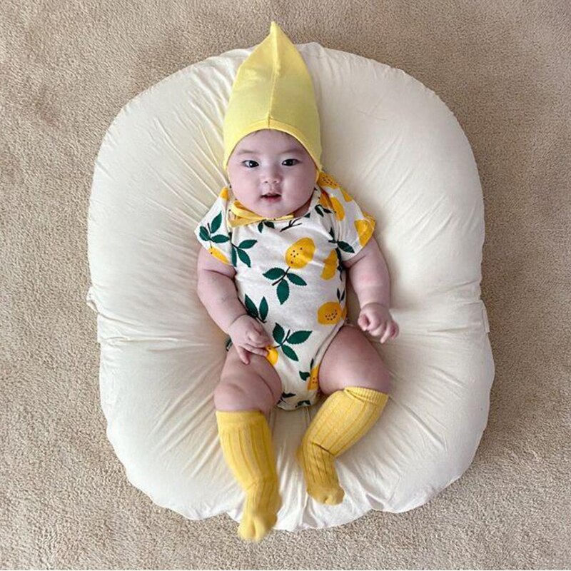 Zomer Baby Kids Korte Mouwen Fruit Gedrukt Bodysuit Jongens En Meisjes Bodysuit Met Hoed Kids Overalls Outfits