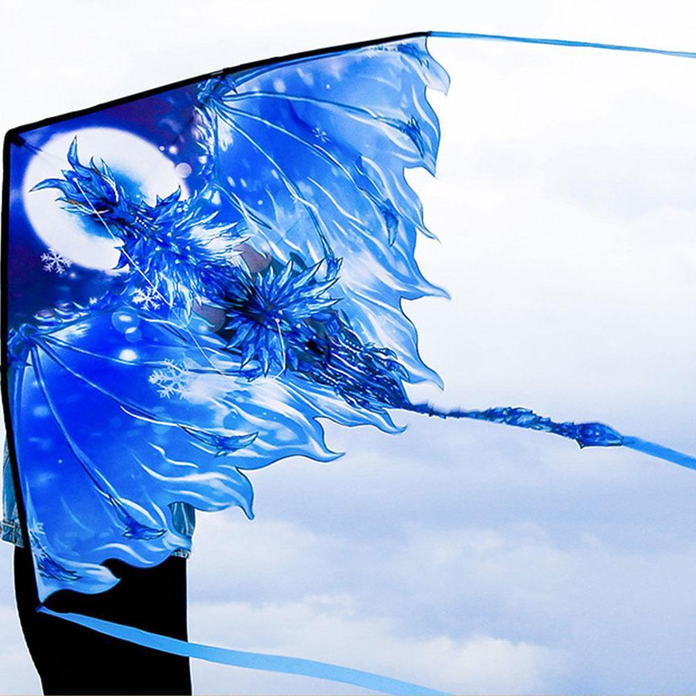 Outdoor toy for children, ice & fire dragon kite with ripstop string, albatross kite, large animal shape, flying  g1s 1