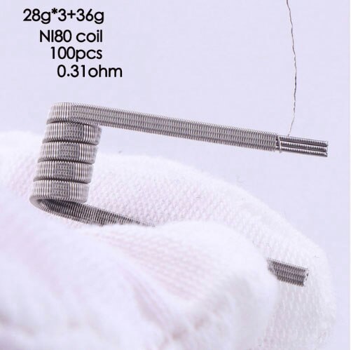 50/100 pcs High Density Pre-built NI80 A1 SS316 Premade Frameclapton Coil DIY Coil Heating alien clapton Coil Wire for rda: 3 28 100pcs ni80