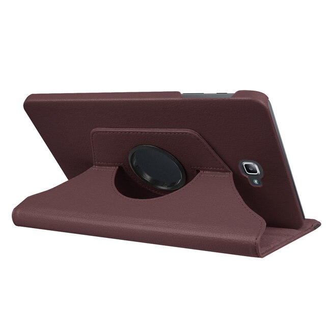 360 obrotowa obudowa dla Samsung Galaxy Tab A 10.1 2016 przypadku T580 T585 SM-T580 SM-T585 obudowa z podstawką tablet ze skóry pu Funda Coque: Brown